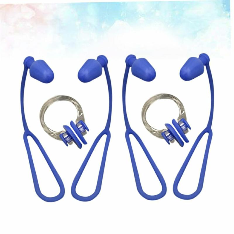 Clipes para o nariz | Ipetboom 2Pcs Protetores Auriculares Fones de Ouvido Tampões de Ouvido Clipe Nasal para Adultos Natação Clipe Nasal Confortável Clipe Nasal Brinquedo Clipe Nasal Congestão Nasal Clipe Nasal com Fio Criança com Corda À Prova d’Água Clipes para o nariz Clipes para o nariz