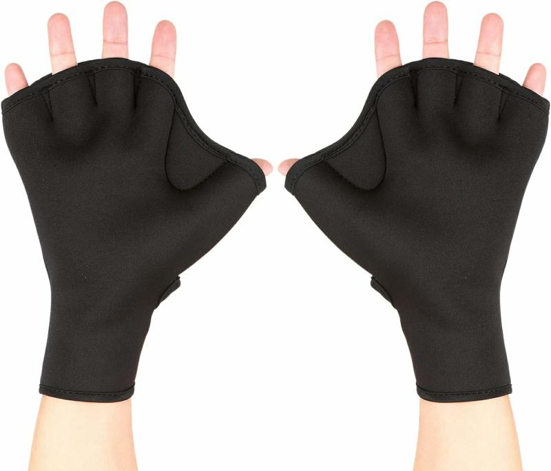 Luvas Aquáticas | Luva de Natação Yiweng Neoprene com Dedos Webbed para Fitness, Resistência à Água e Treinamento, com Pulseira Ajustável, Luvas de Mergulho para Treinamento de Natação, Tamanho Médio Luvas Aquáticas Luvas Aquáticas