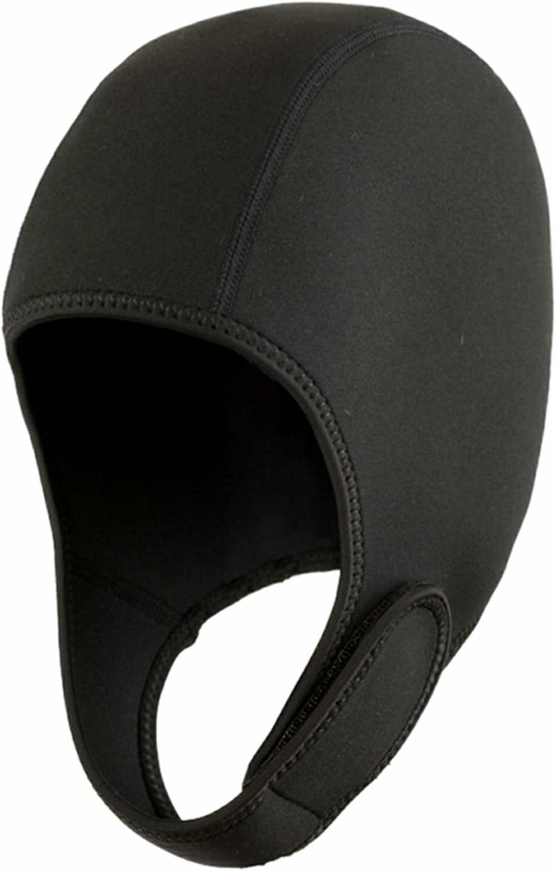 Toucas de Natação | Touca de Natação para Cabelos Longos – Toucas de Natação para Homens – Touca Térmica, Gorro Ajustável de Neoprene e Nylon, Touca para Mergulho, Surf, Caiaque, Bote, Canoagem e Snorkel. Toucas de Natação Preto