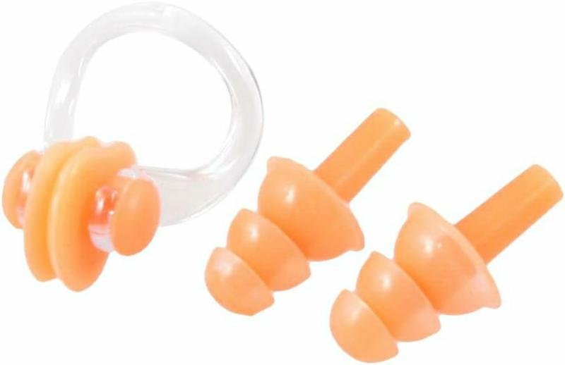 Protetores auriculares | Conjunto de Tampões de Ouvido de Silicone Macio para Natação Laranja com Clipe de Nariz e Estojo (Id: 34 8F8 E8 E88 8Eb) Protetores auriculares Protetores auriculares